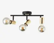 Loftspot Kerry Sort/Messing 3 x E27