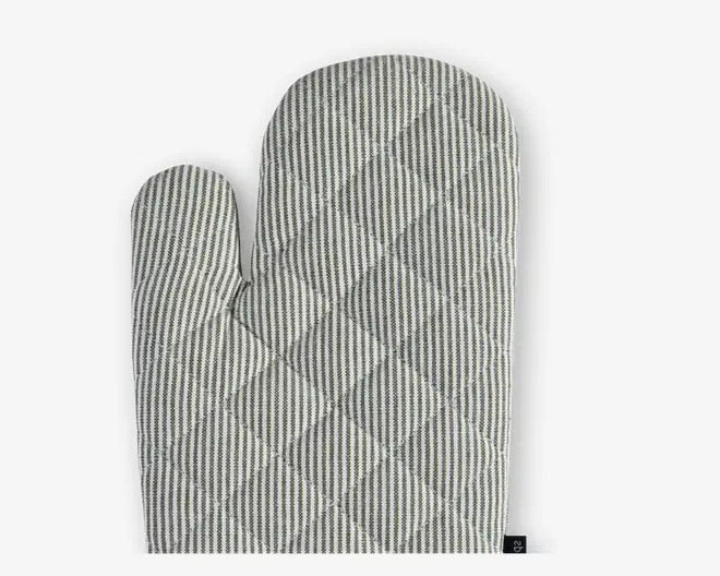 Grillhandske grøn/hvid 19x31cm