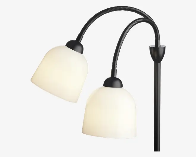 Gulvlampe Glow m. 2 arme sort H.130 cm