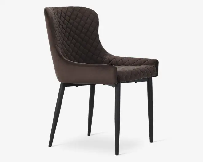 Spisebordsstol i brun velour