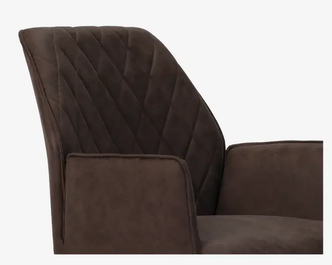 Spisebordsstol med armlæn brun