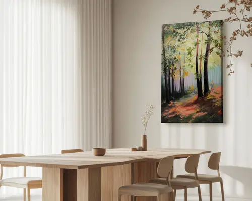 Maleri skov 80x120 cm