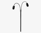 Gulvlampe fodgænger sort u/skærme H.135 cm 