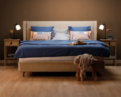 Komplet seng 180 x 200 cm beige