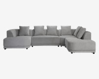 Sofa U-Shape Højre Lys Grå