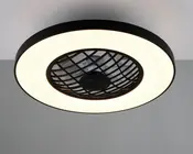 Loftlampe med indbygget højtaler og ventilator