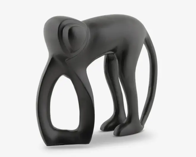 Figur abe sort metal H.15 cm 