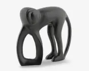 Figur abe sort metal H.15 cm