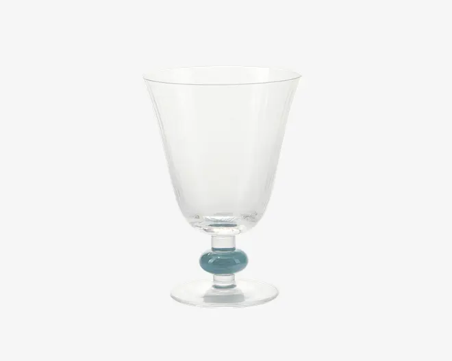 Vinglas Klar/Blå H.13,5 cm