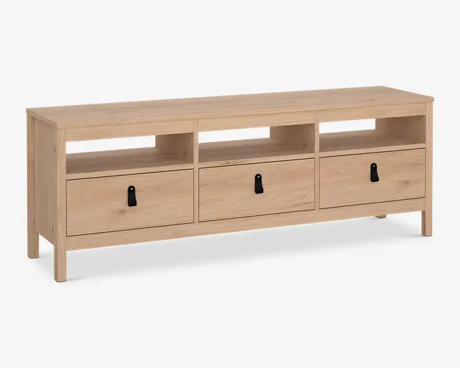Tv-bord Madrid lys eg m/3 skuffer