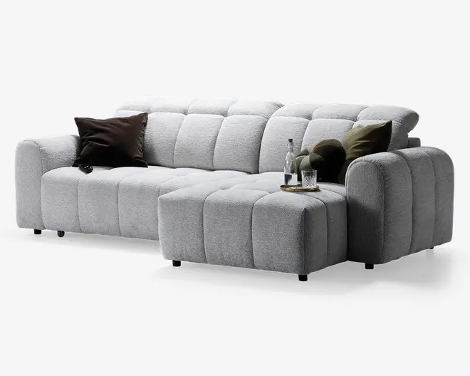 Sofa med chaiselong højre relaxfunktion