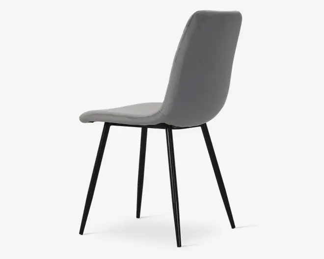 Spisebordsstol i grå velour 