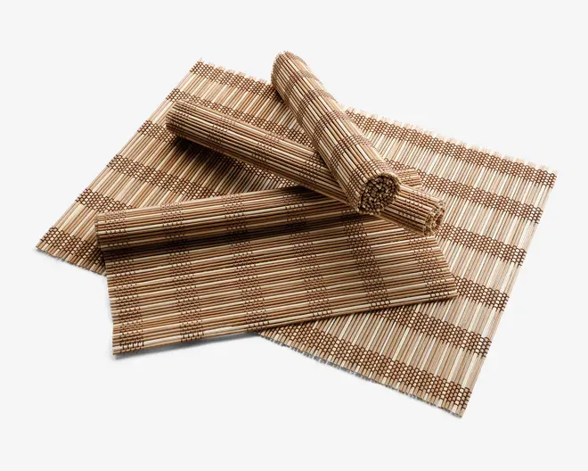 Dækkeservietter sæt 4 stk. bambus ass