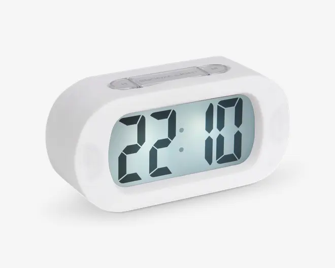 Vækkeur silikone hvid H.7 cm