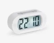 Vækkeur silikone hvid H.7 cm