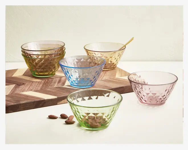 Farvede Skåle Mosaic 4pk Ø.12cm