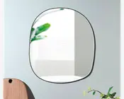 Spejl organisk sort 50x52 cm 