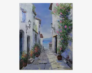 Maleri huse/hav 80x100 cm 