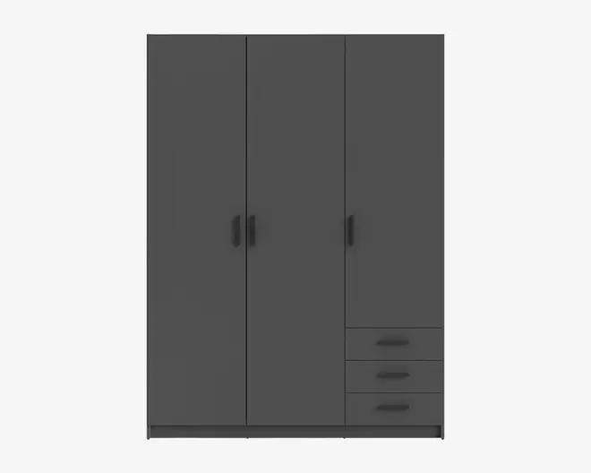 Garderobeskab Sprint m. 3 Låger og 3 Skuffer