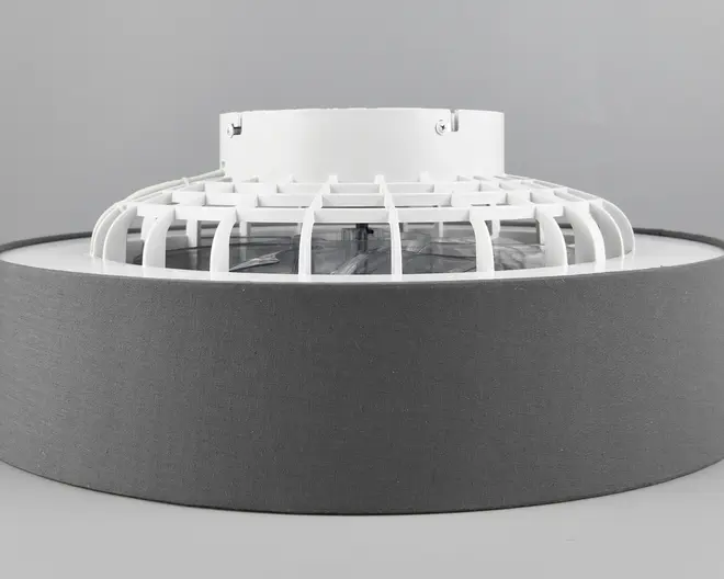 Loftlampe med ventilator grå
