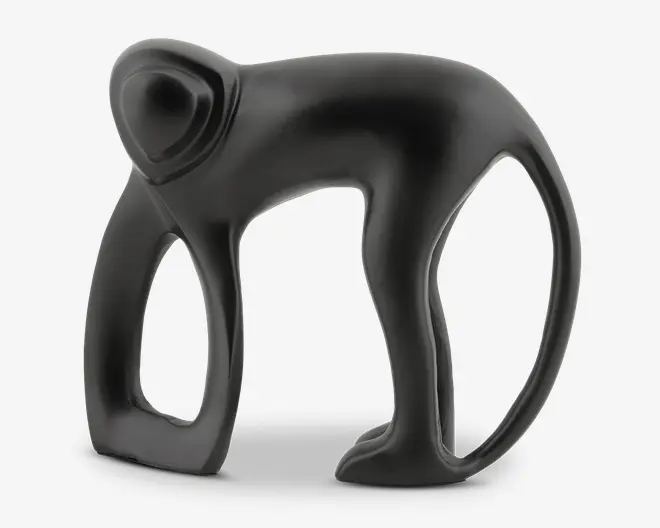 Figur abe sort metal H.15 cm 