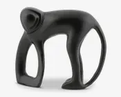 Figur abe sort metal H.15 cm 