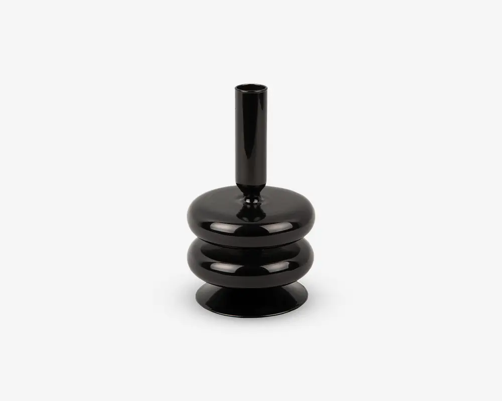 Lysestage double bubble sort H.17 cm 