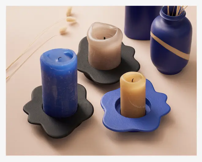 Lysestage Disree Blå 17x14cm