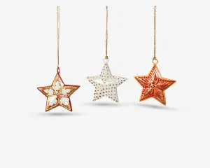 Ornament stjerne træ ass H.5 cm 
