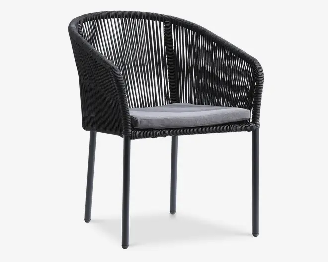 Havestol sort reb inkl. hynde