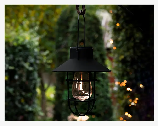 Solar lanterne sort Ø.18,3 cm 