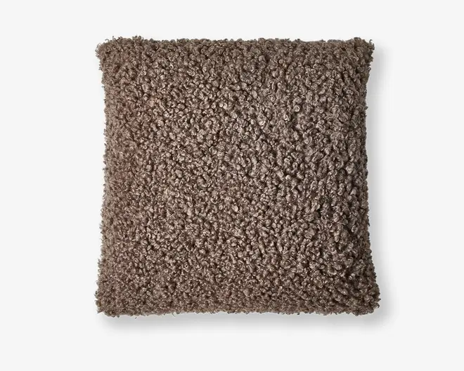 Pude plys brun 50x50 cm 