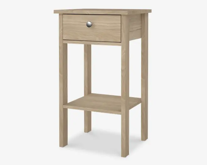 Sengebord Madrid eg med 1 skuffe