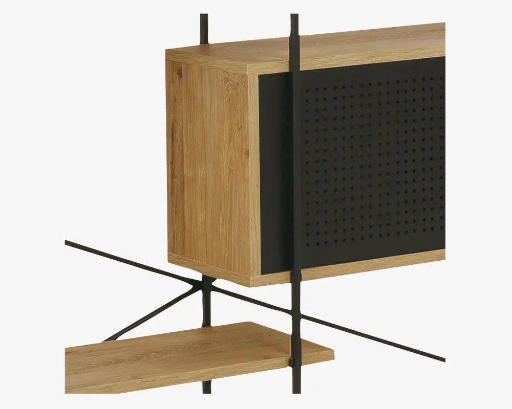 Reol sort metal/vild eg