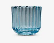 Lyngby fyrfadsstage glas lyseblå H.6,5 cm