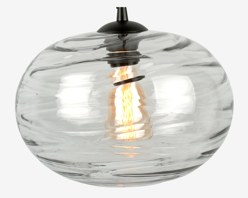 Loftlampe grå glas Ø. 28