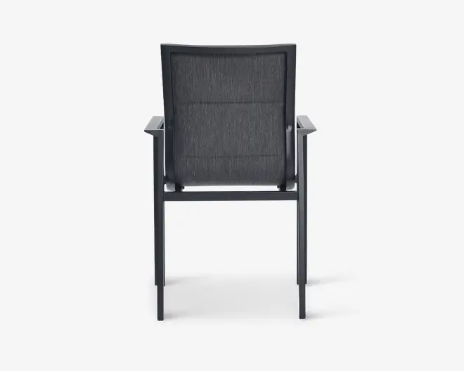 Havestol i grå textiline/antracit stel