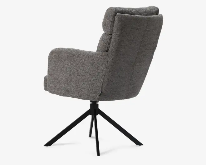 Spisebordstol med armlæn grå