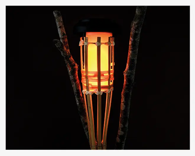 Bambus fakkel med solcelle H.70 cm