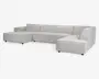 Sofa U-shape Højrevendt Beige