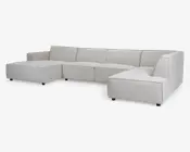 Sofa U-shape Højrevendt Beige