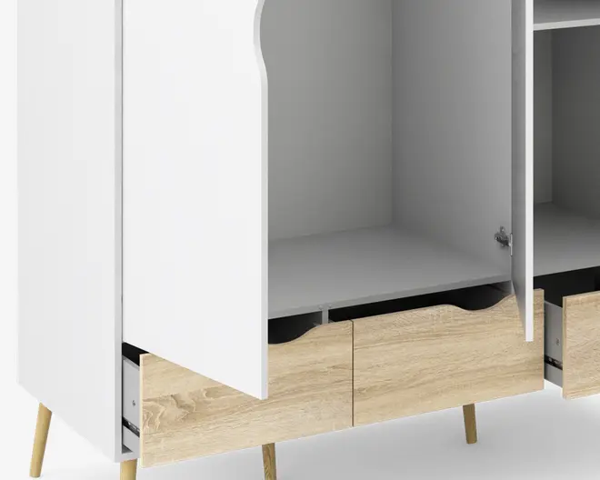 Garderobeskab Delta m. 3 låger og 3 skuffer