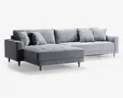 Sofa med XL chaiselong grå
