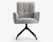 Spisebordsstol med armlæn i beige stof