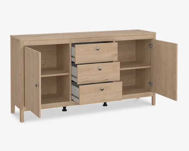 Skænk Madrid eg med 3 skuffer