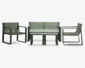 Loungesæt grøn plast 5 dele