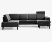 Sofa u-shape venstrevendt antracit