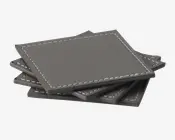 Coaster Grå PU 4 Stk. 10x10 cm