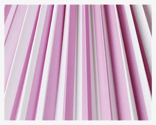 Plisséskærm Stribet Pink/Hvid 21 cm