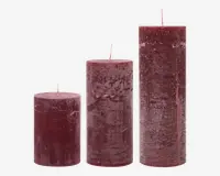 Bloklys Dyb Rød H. 20 cm